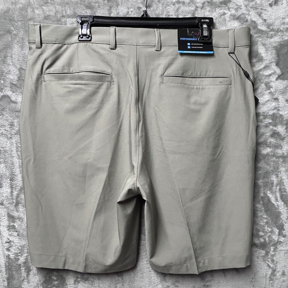 NWT Greg Norman Performance Stretch Golf Shorts Mens 38 Khaki UPF Sun Protection - Picture 3 of 10